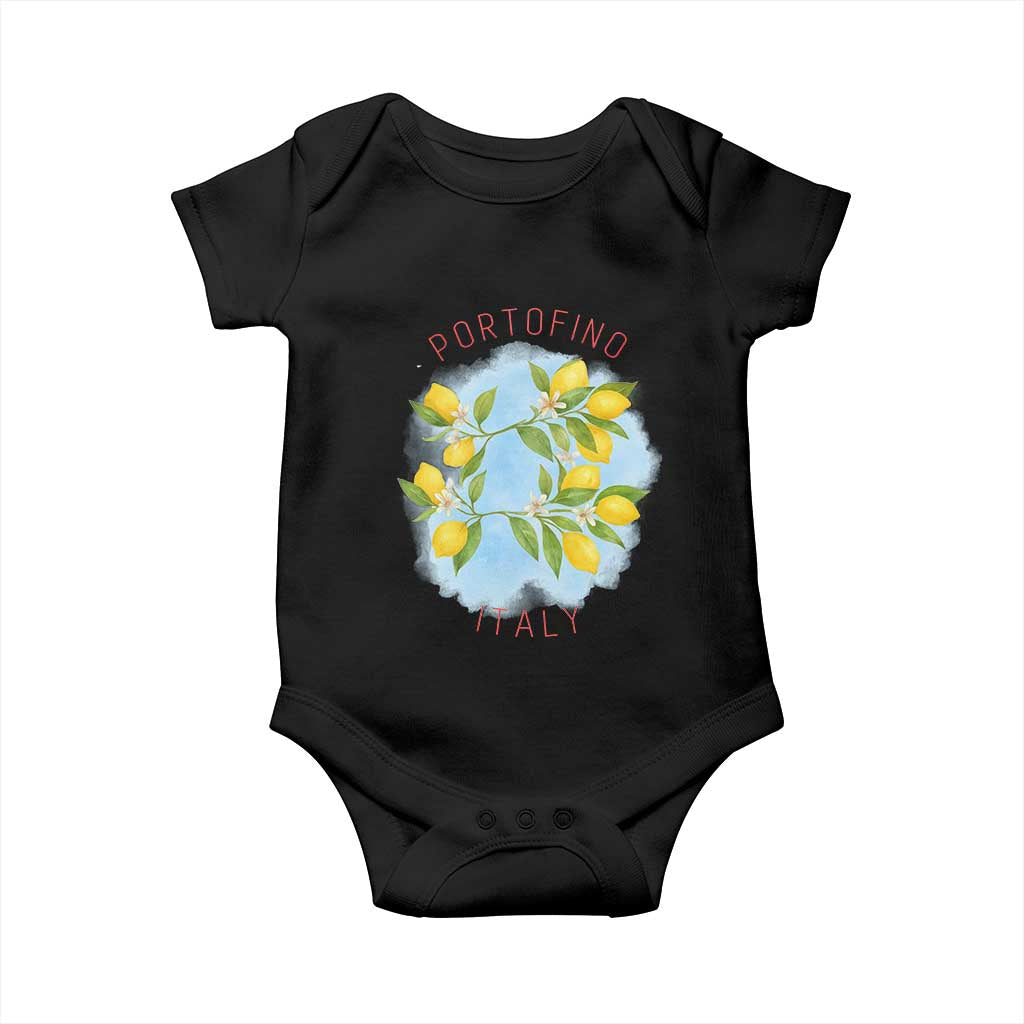 Portofino Italy Lemons Baby Onesie Vintage Coastal Europe Travel Summer Vibe Aesthetic - Wonder Print Shop
