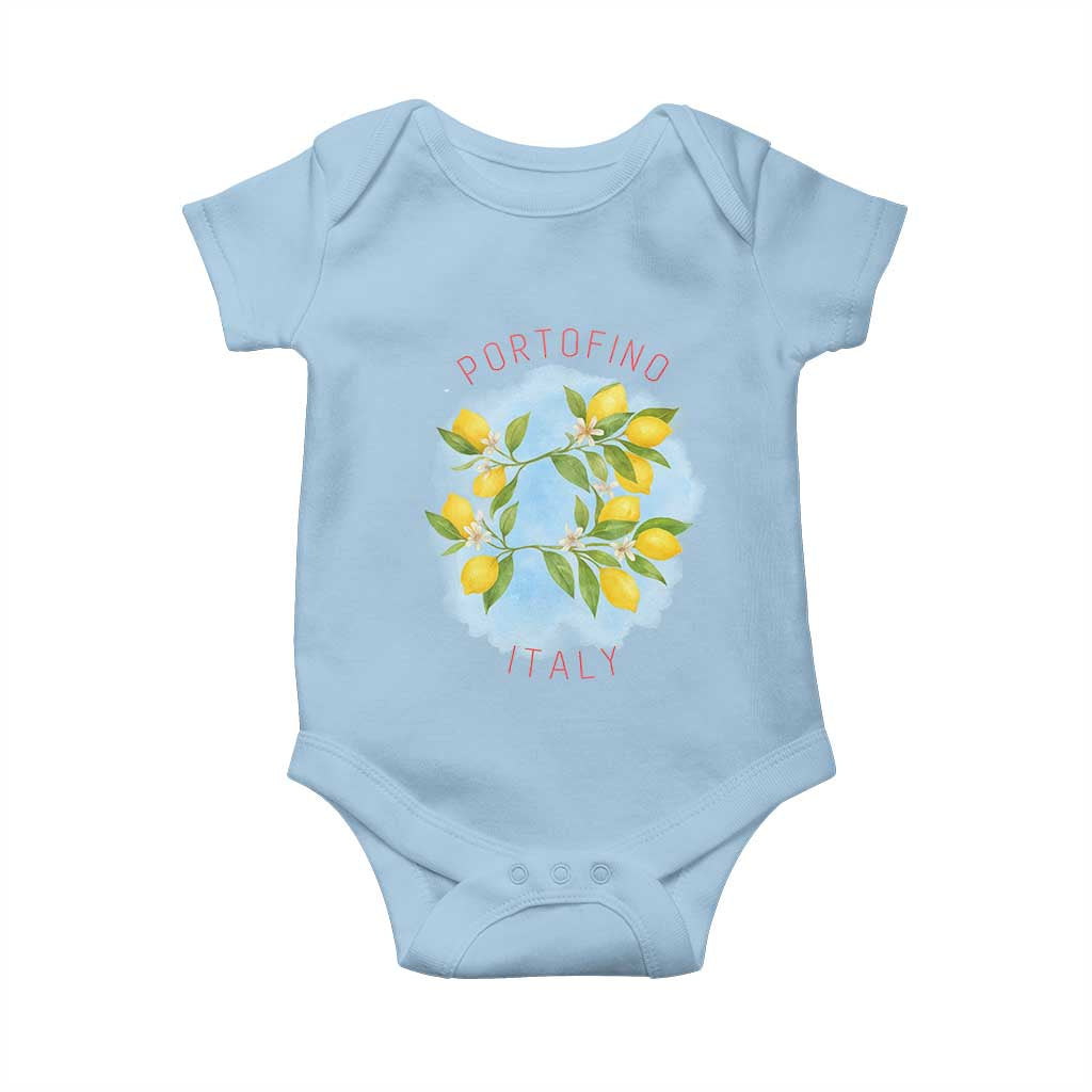 Portofino Italy Lemons Baby Onesie Vintage Coastal Europe Travel Summer Vibe Aesthetic - Wonder Print Shop