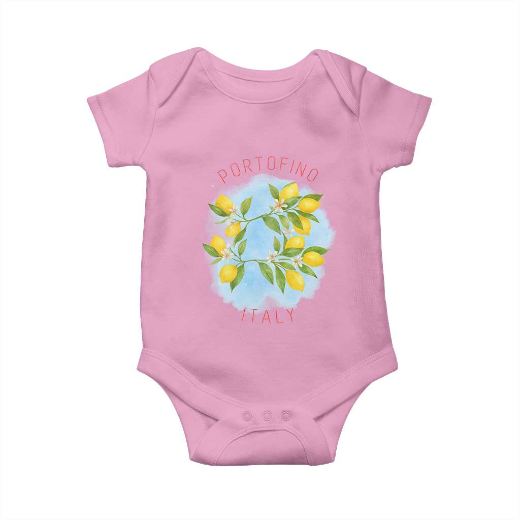 Portofino Italy Lemons Baby Onesie Vintage Coastal Europe Travel Summer Vibe Aesthetic - Wonder Print Shop