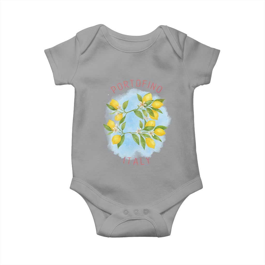 Portofino Italy Lemons Baby Onesie Vintage Coastal Europe Travel Summer Vibe Aesthetic - Wonder Print Shop