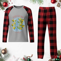 Portofino Italy Lemons Plaid Pajama Set Vintage Coastal Europe Travel Summer Vibe Aesthetic - Wonder Print Shop