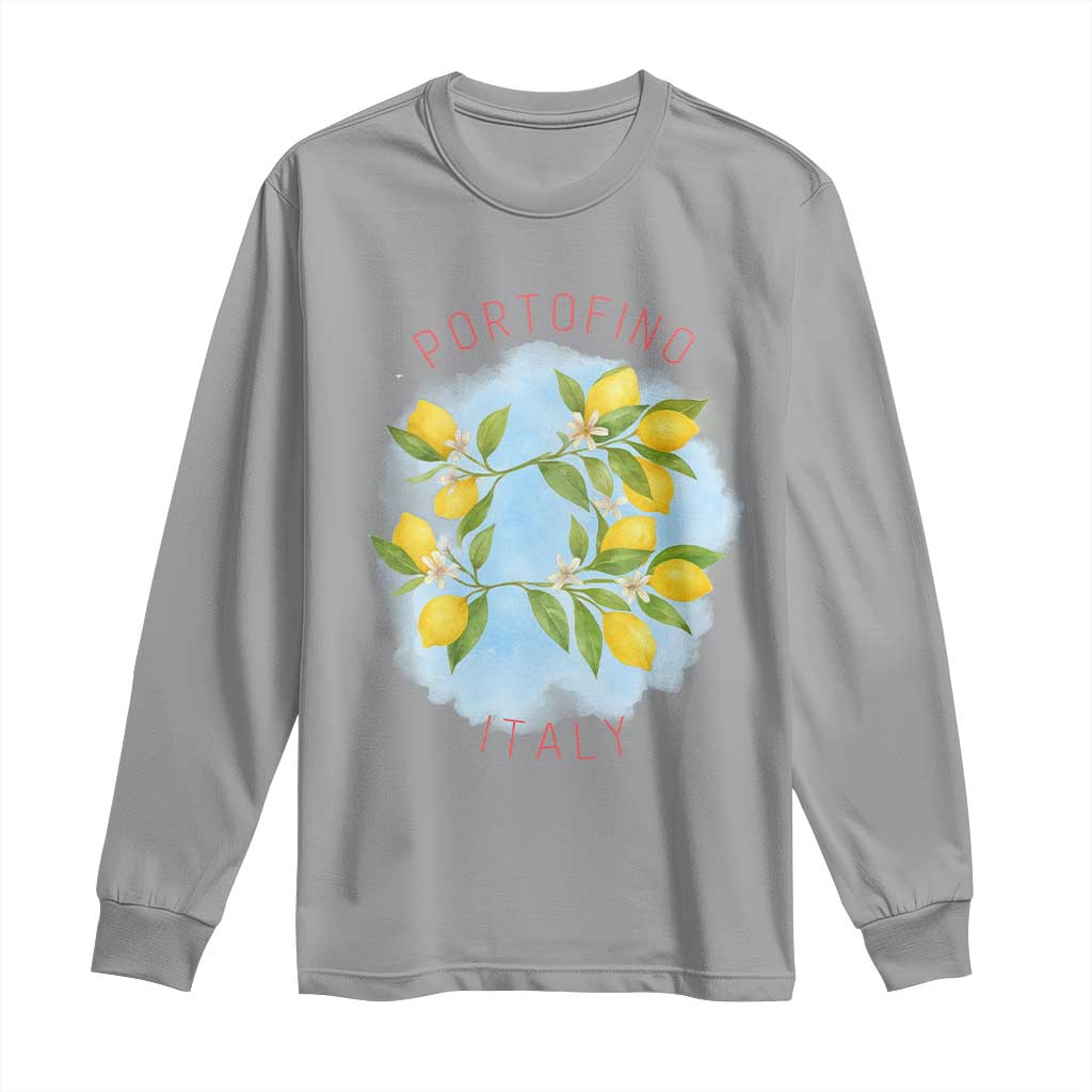Portofino Italy Lemons Long Sleeve Shirt Vintage Coastal Europe Travel Summer Vibe Aesthetic - Wonder Print Shop