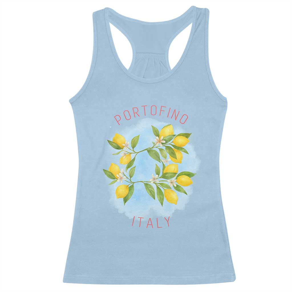 Portofino Italy Lemons Racerback Tank Top Vintage Coastal Europe Travel Summer Vibe Aesthetic - Wonder Print Shop