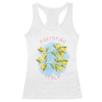 Portofino Italy Lemons Racerback Tank Top Vintage Coastal Europe Travel Summer Vibe Aesthetic - Wonder Print Shop