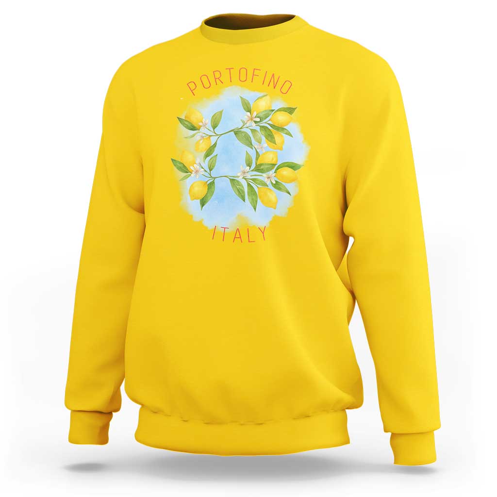 Portofino Italy Lemons Sweatshirt Vintage Coastal Europe Travel Summer Vibe Aesthetic - Wonder Print Shop