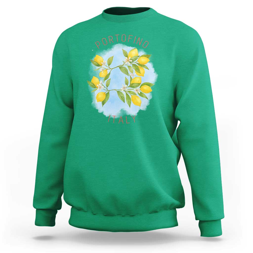 Portofino Italy Lemons Sweatshirt Vintage Coastal Europe Travel Summer Vibe Aesthetic - Wonder Print Shop