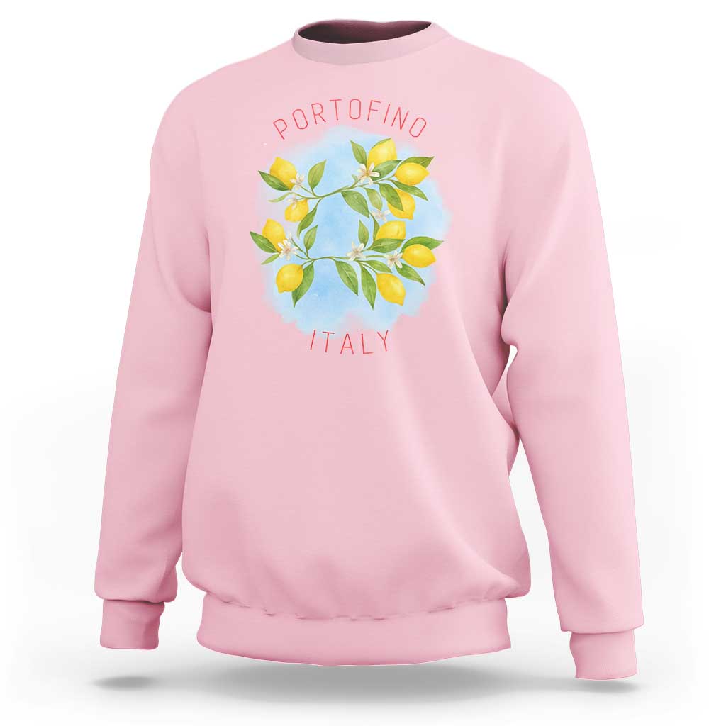 Portofino Italy Lemons Sweatshirt Vintage Coastal Europe Travel Summer Vibe Aesthetic - Wonder Print Shop