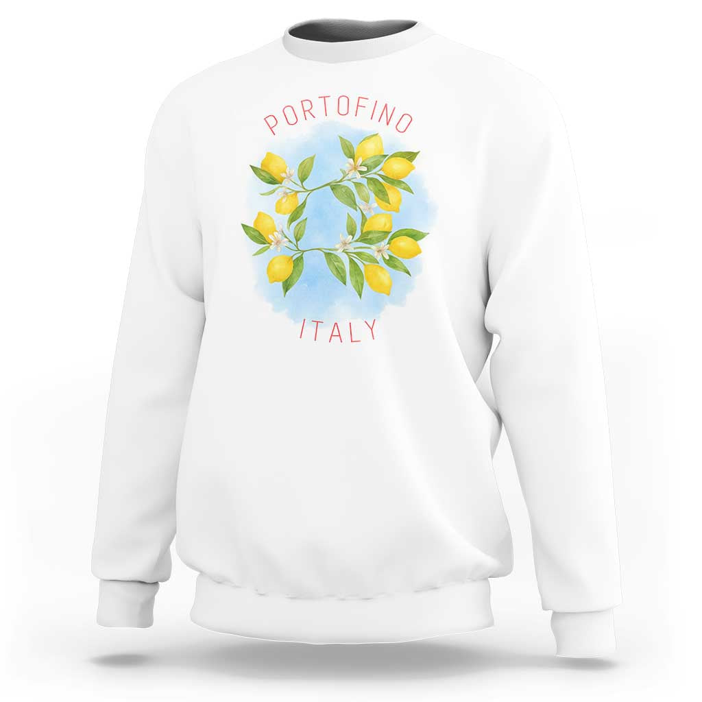 Portofino Italy Lemons Sweatshirt Vintage Coastal Europe Travel Summer Vibe Aesthetic - Wonder Print Shop