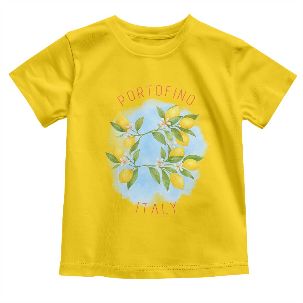 Portofino Italy Lemons Toddler T Shirt Vintage Coastal Europe Travel Summer Vibe Aesthetic - Wonder Print Shop