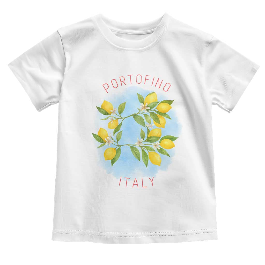 Portofino Italy Lemons Toddler T Shirt Vintage Coastal Europe Travel Summer Vibe Aesthetic - Wonder Print Shop
