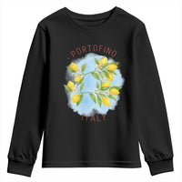 Portofino Italy Lemons Youth Sweatshirt Vintage Coastal Europe Travel Summer Vibe Aesthetic - Wonder Print Shop