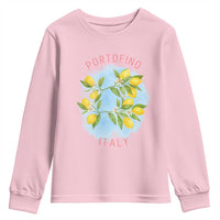 Portofino Italy Lemons Youth Sweatshirt Vintage Coastal Europe Travel Summer Vibe Aesthetic - Wonder Print Shop