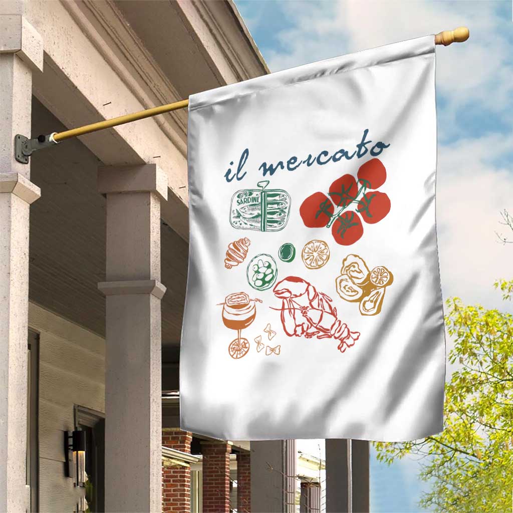 Il Mercato Italian Food Market Aesthetic Garden Flag Summer Amalfi Coast La Dolce Vita TS02