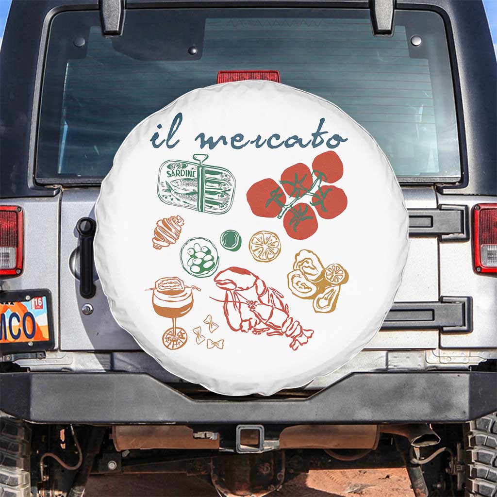 Il Mercato Italian Food Market Aesthetic Spare Tire Cover Summer Amalfi Coast La Dolce Vita TS02