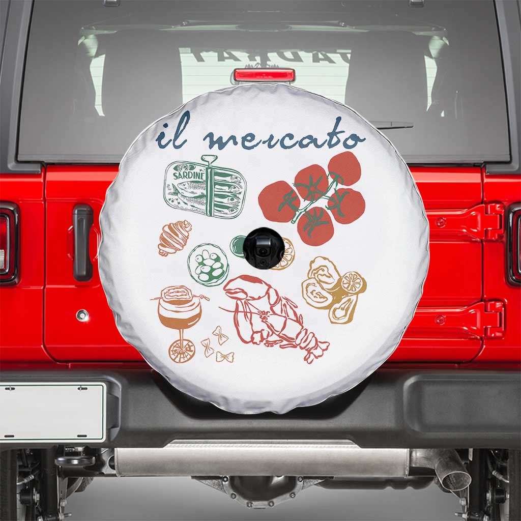 Il Mercato Italian Food Market Aesthetic Spare Tire Cover Summer Amalfi Coast La Dolce Vita TS02
