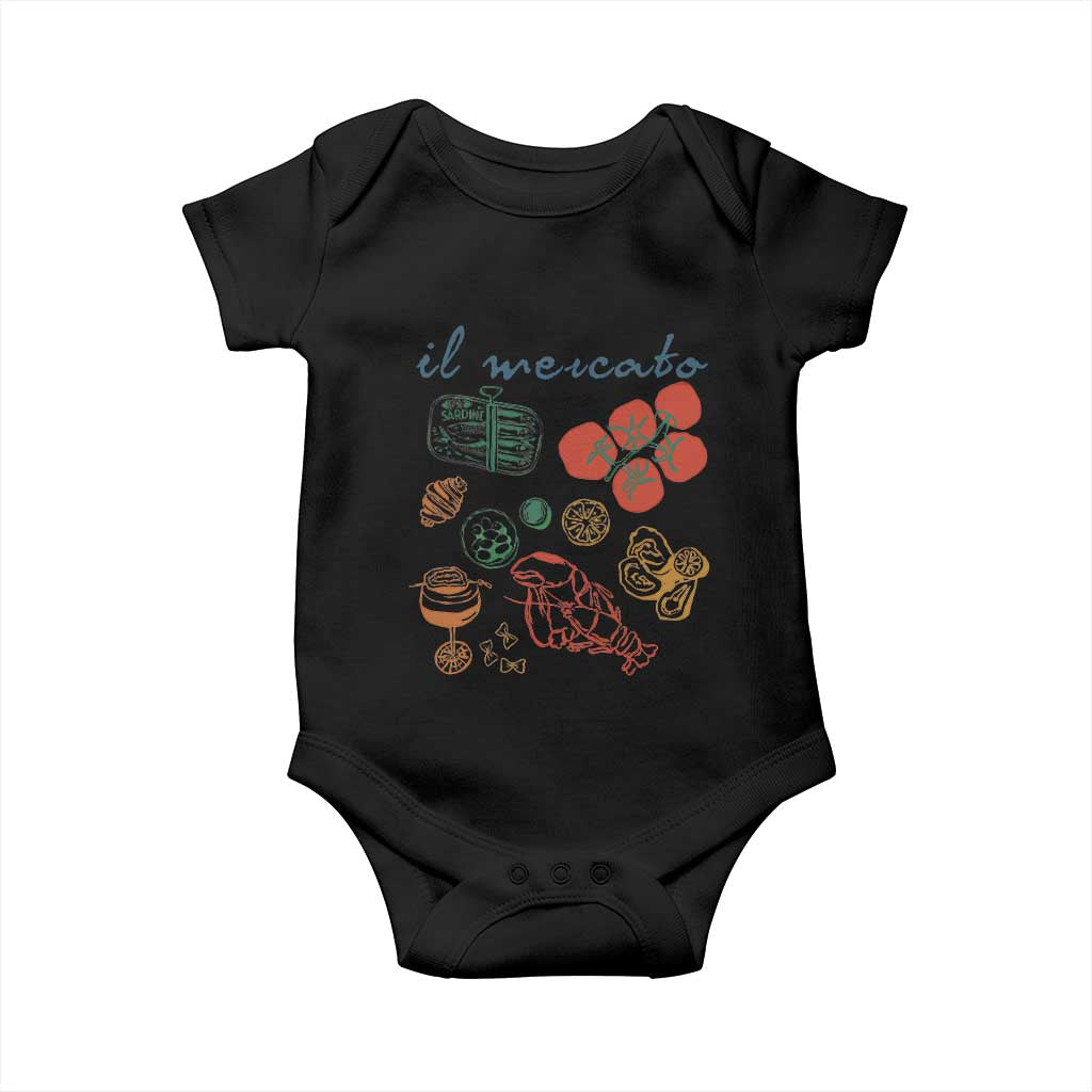 Il Mercato Italian Food Market Aesthetic Baby Onesie Summer Amalfi Coast La Dolce Vita TS02
