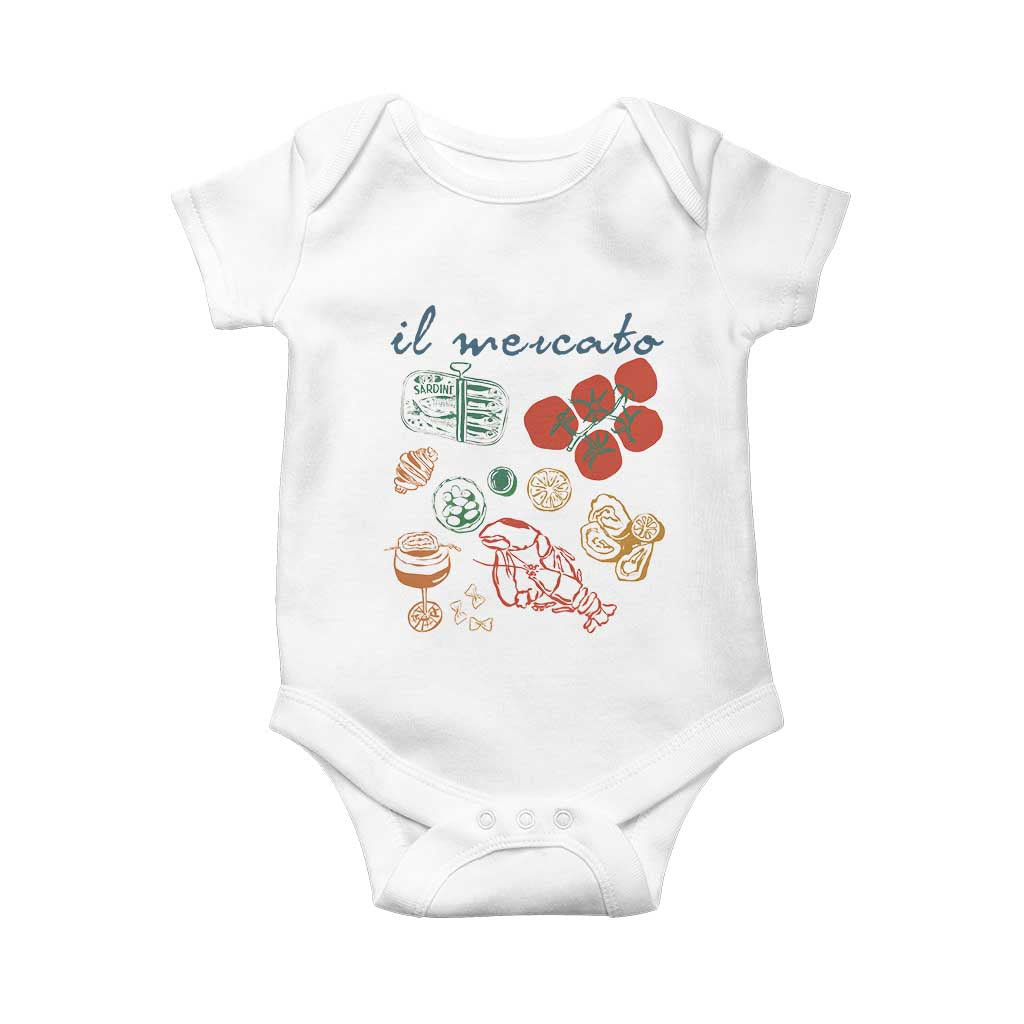 Il Mercato Italian Food Market Aesthetic Baby Onesie Summer Amalfi Coast La Dolce Vita TS02