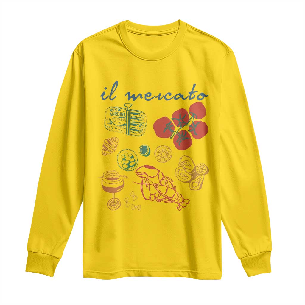 Il Mercato Italian Food Market Aesthetic Long Sleeve Shirt Summer Amalfi Coast La Dolce Vita TS02