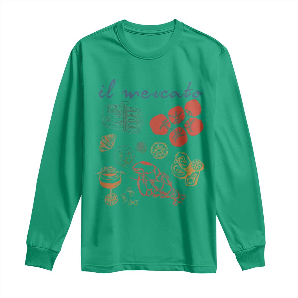 Il Mercato Italian Food Market Aesthetic Long Sleeve Shirt Summer Amalfi Coast La Dolce Vita TS02