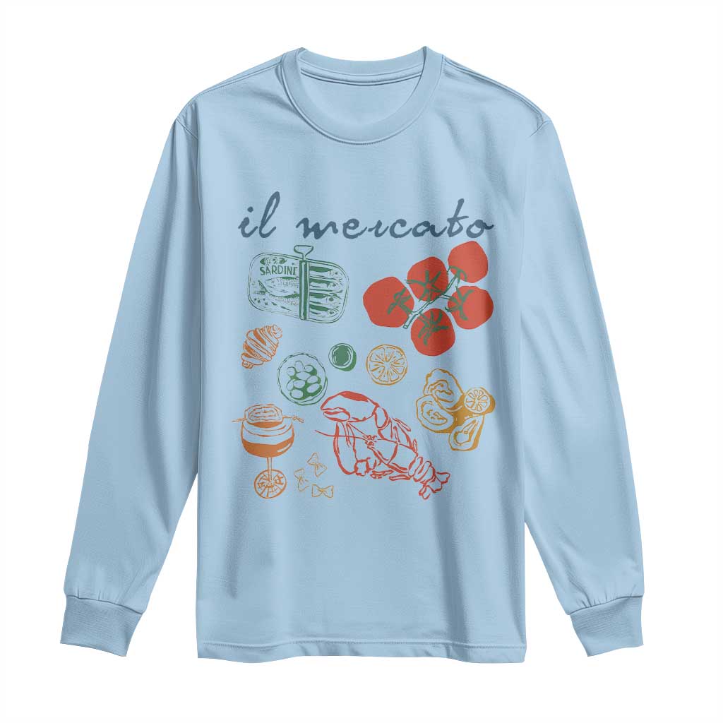 Il Mercato Italian Food Market Aesthetic Long Sleeve Shirt Summer Amalfi Coast La Dolce Vita TS02