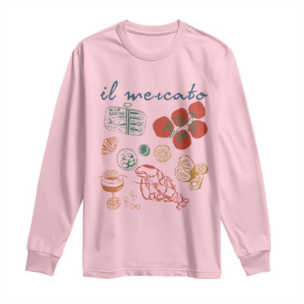 Il Mercato Italian Food Market Aesthetic Long Sleeve Shirt Summer Amalfi Coast La Dolce Vita TS02