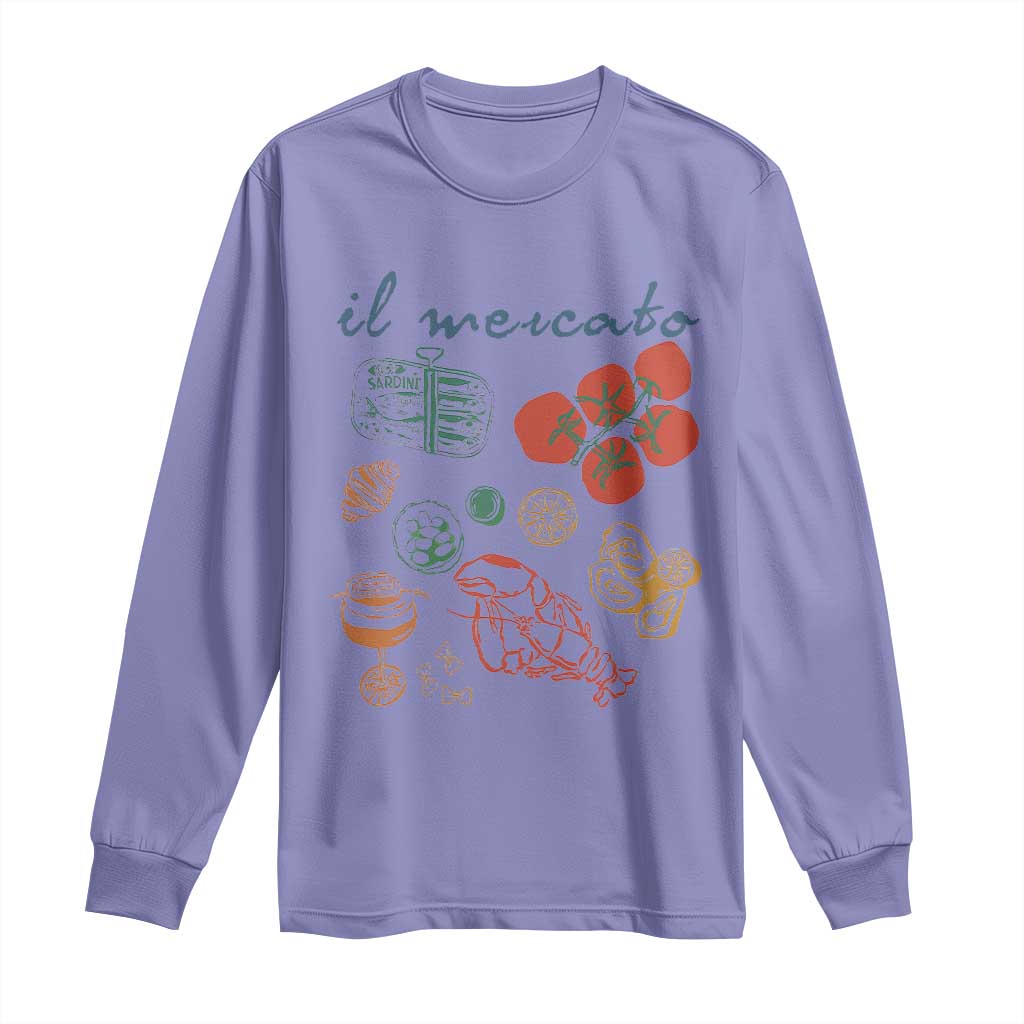 Il Mercato Italian Food Market Aesthetic Long Sleeve Shirt Summer Amalfi Coast La Dolce Vita TS02