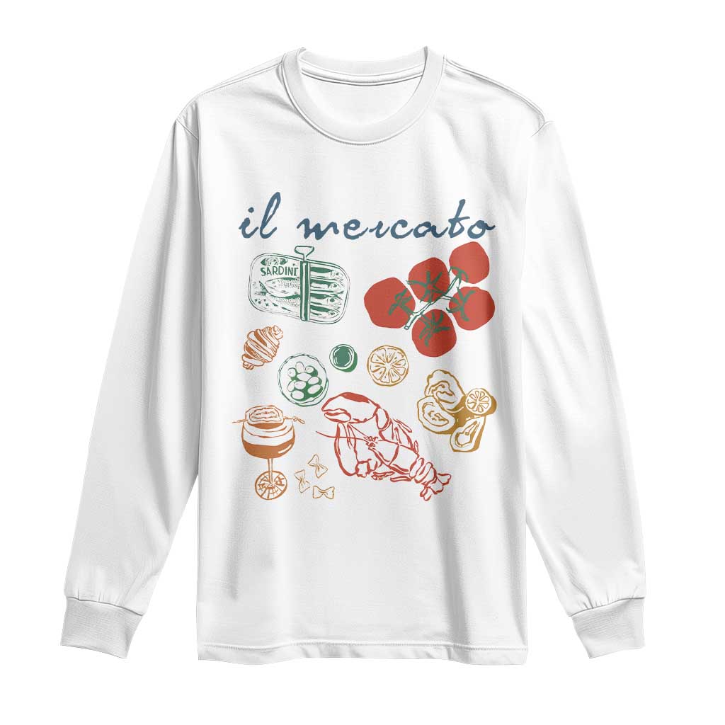 Il Mercato Italian Food Market Aesthetic Long Sleeve Shirt Summer Amalfi Coast La Dolce Vita TS02