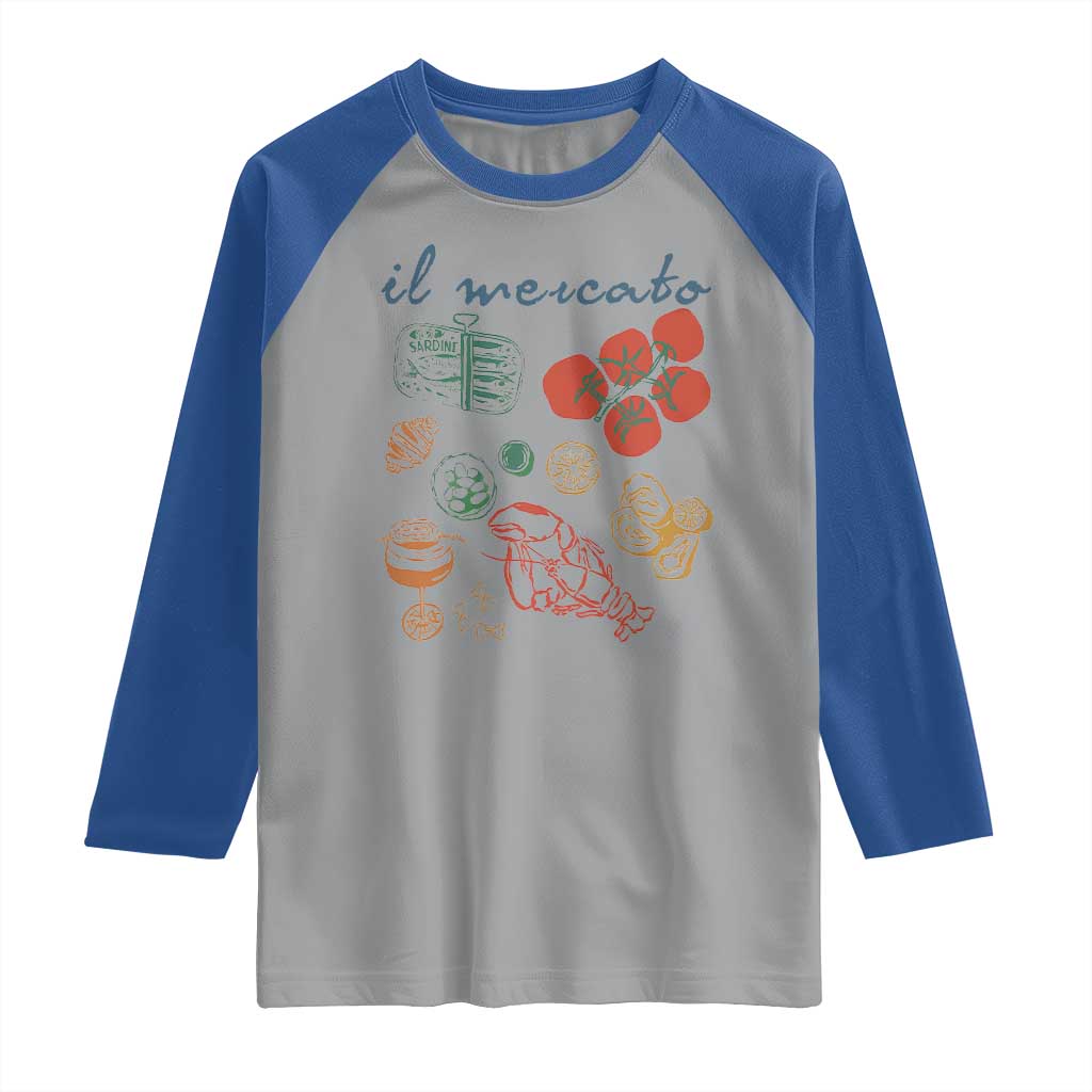 Il Mercato Italian Food Market Aesthetic Raglan Shirt Summer Amalfi Coast La Dolce Vita TS02