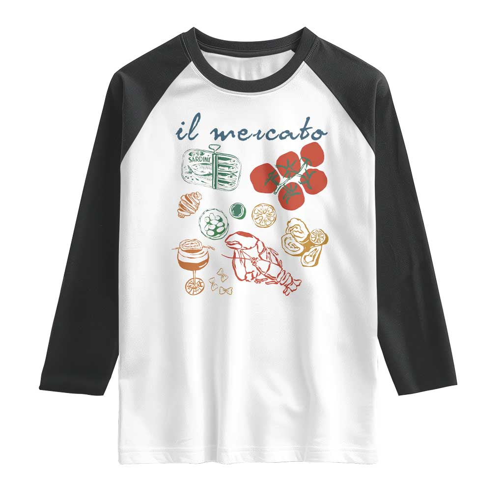 Il Mercato Italian Food Market Aesthetic Raglan Shirt Summer Amalfi Coast La Dolce Vita TS02