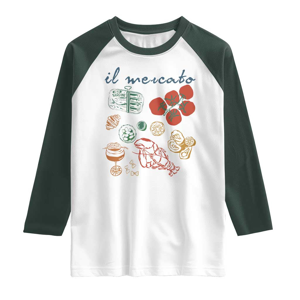 Il Mercato Italian Food Market Aesthetic Raglan Shirt Summer Amalfi Coast La Dolce Vita TS02