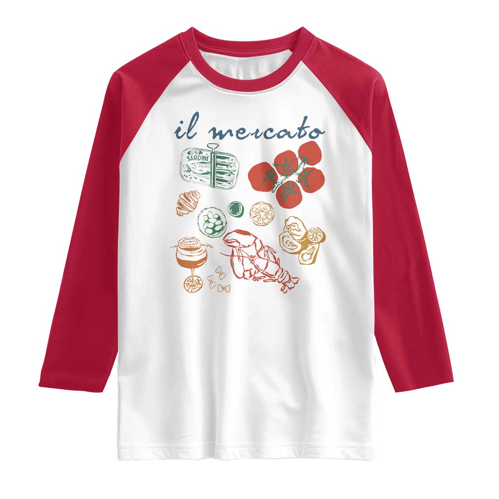 Il Mercato Italian Food Market Aesthetic Raglan Shirt Summer Amalfi Coast La Dolce Vita TS02