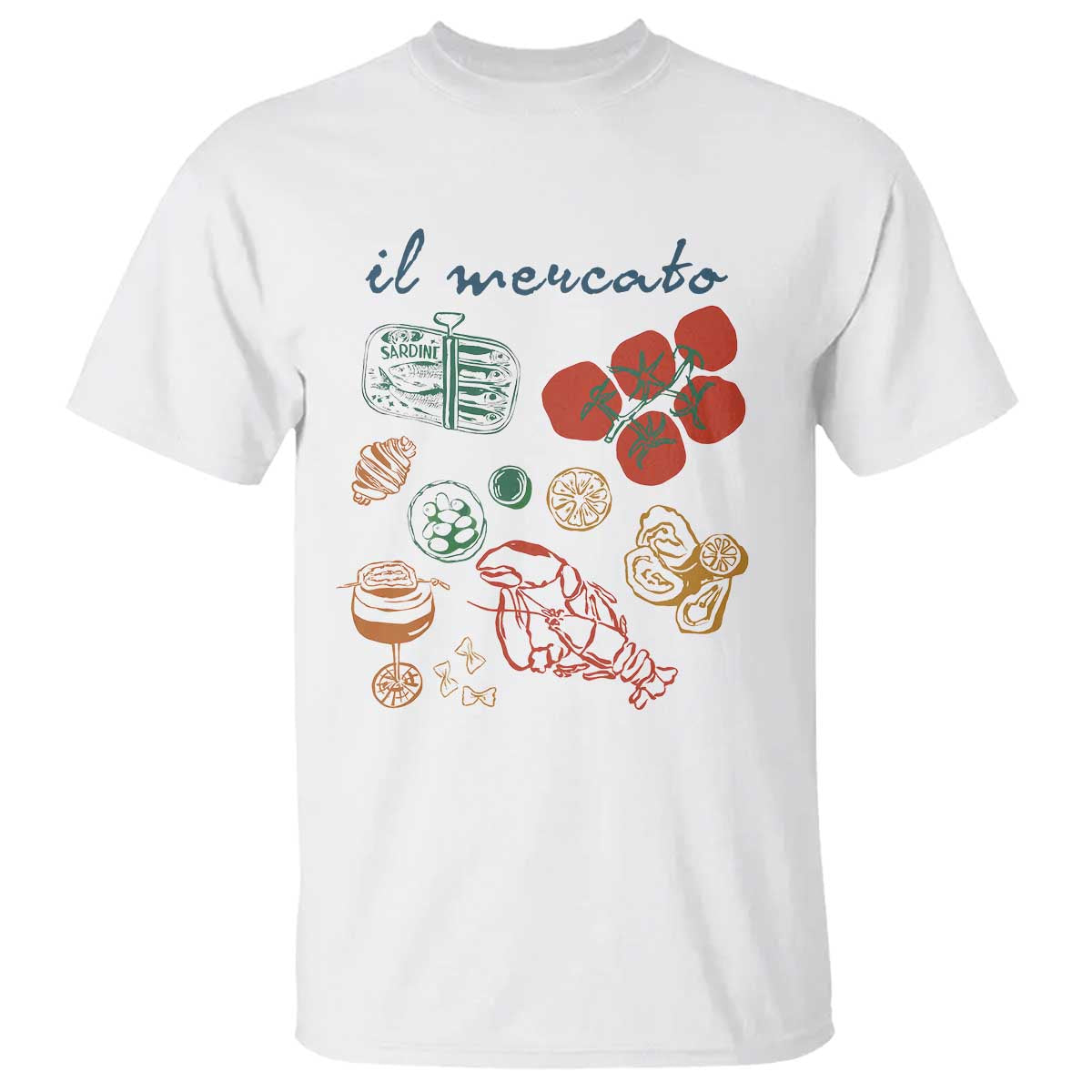 Il Mercato Italian Food Market Aesthetic T Shirt Summer Amalfi Coast La Dolce Vita - Wonder Print Shop