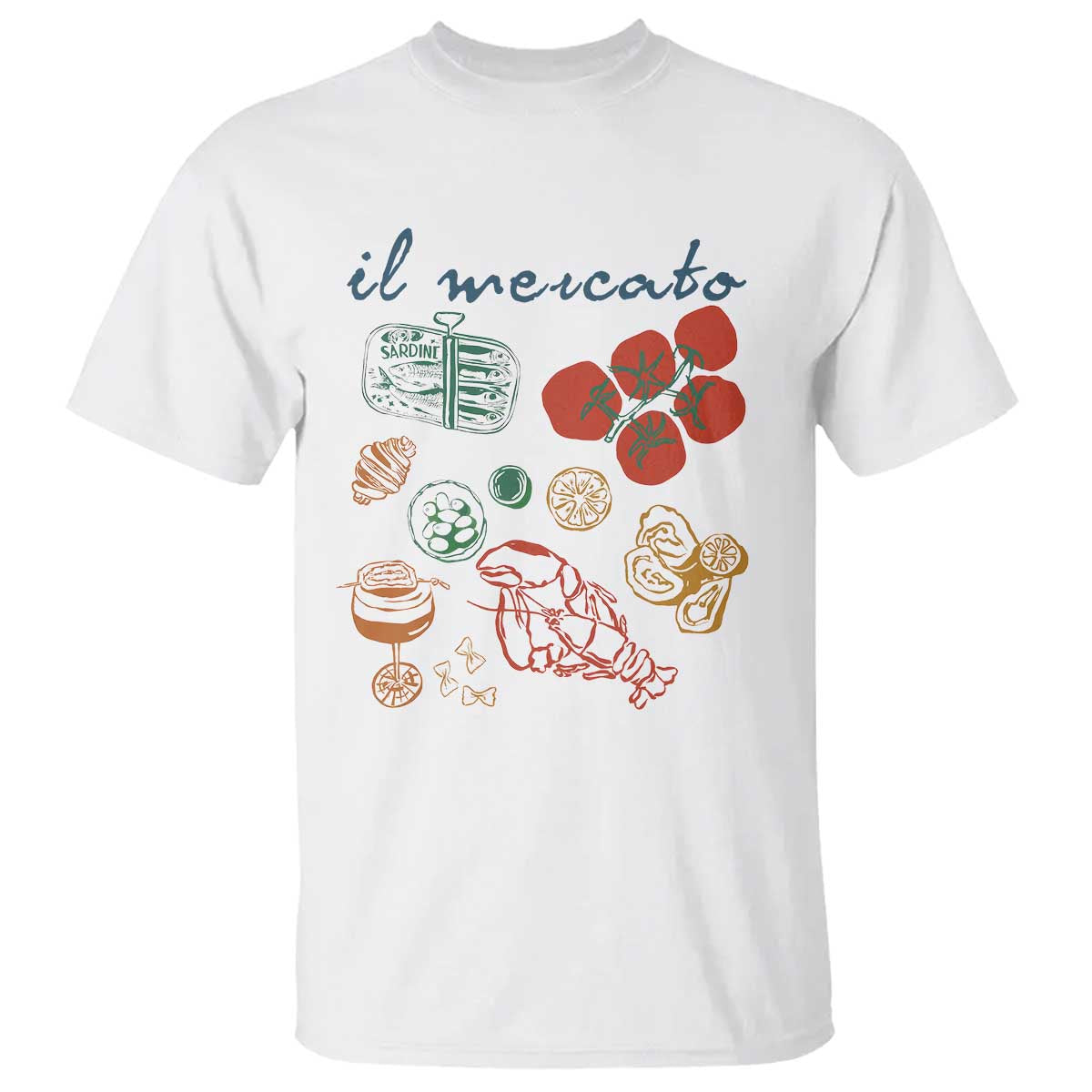 Il Mercato Italian Food Market Aesthetic T Shirt Summer Amalfi Coast La Dolce Vita TS02