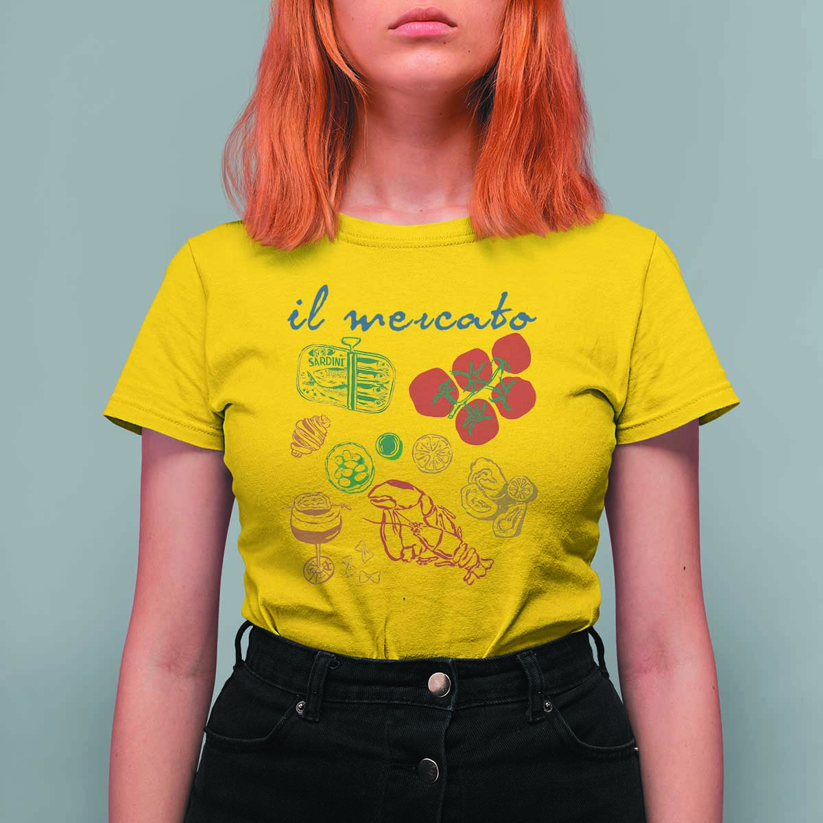 Il Mercato Italian Food Market Aesthetic T Shirt For Women Summer Amalfi Coast La Dolce Vita TS02