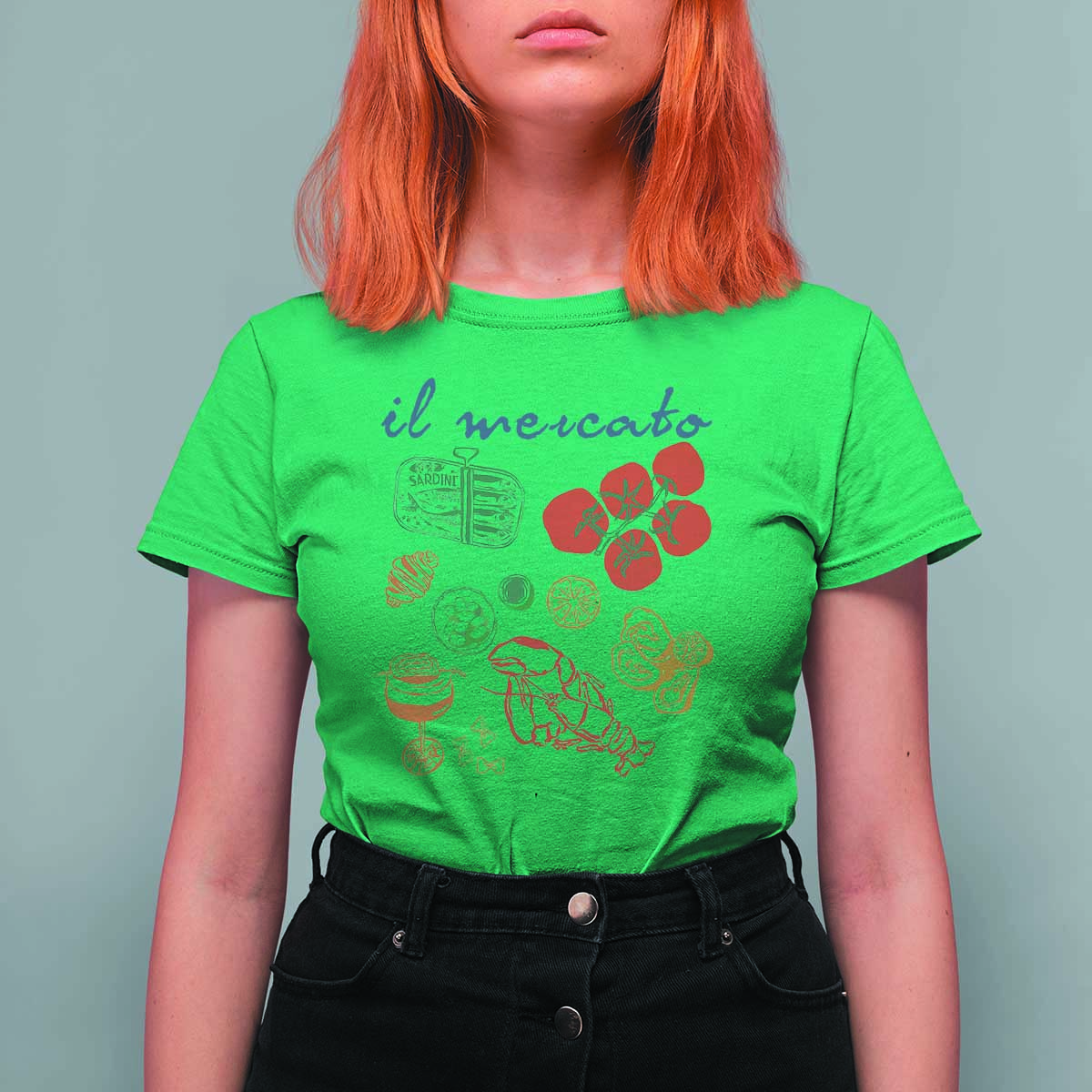 Il Mercato Italian Food Market Aesthetic T Shirt For Women Summer Amalfi Coast La Dolce Vita TS02