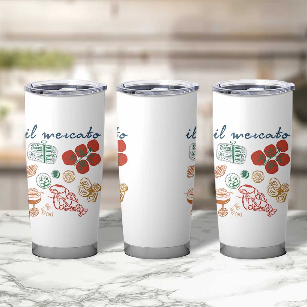 Il Mercato Italian Food Market Aesthetic Tumbler Cup Summer Amalfi Coast La Dolce Vita TS02