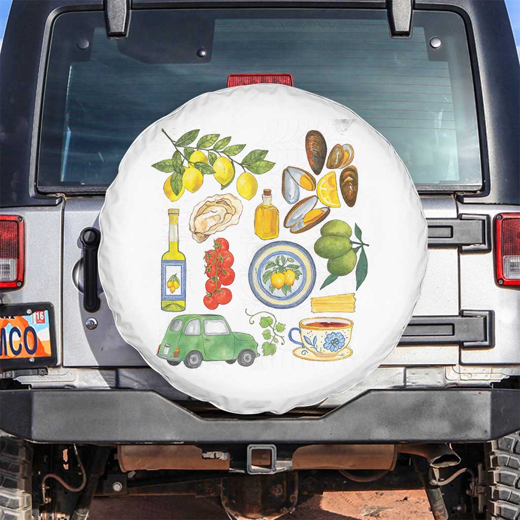 Italian Summer Scrapbook Spare Tire Cover Limoncello Seafood Coastal Italy La Dolce Vita TS02