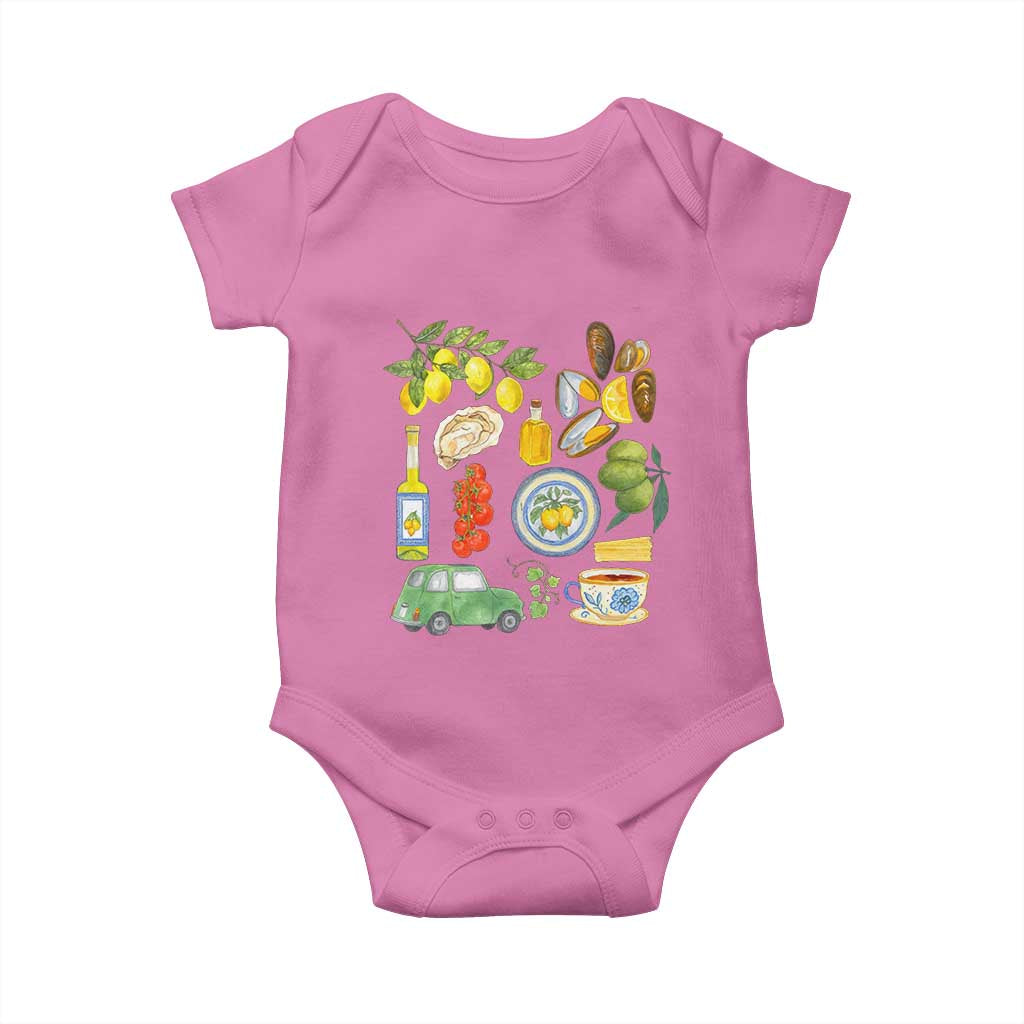 Italian Summer Scrapbook Baby Onesie Limoncello Seafood Coastal Italy La Dolce Vita TS02