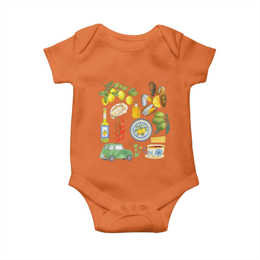 Italian Summer Scrapbook Baby Onesie Limoncello Seafood Coastal Italy La Dolce Vita TS02
