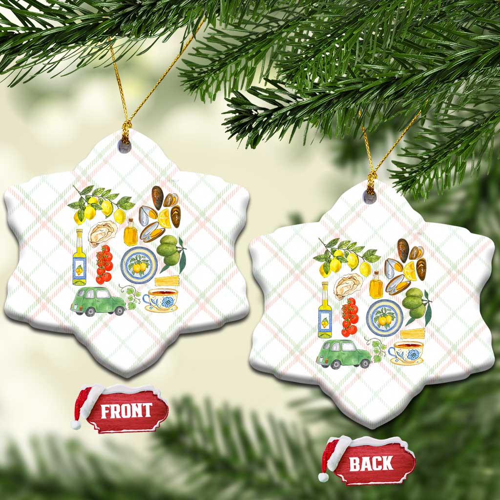 Italian Summer Scrapbook Ceramic Ornament Limoncello Seafood Coastal Italy La Dolce Vita - Wonder Print Shop