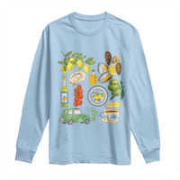 Italian Summer Scrapbook Long Sleeve Shirt Limoncello Seafood Coastal Italy La Dolce Vita TS02