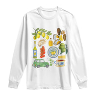 Italian Summer Scrapbook Long Sleeve Shirt Limoncello Seafood Coastal Italy La Dolce Vita TS02