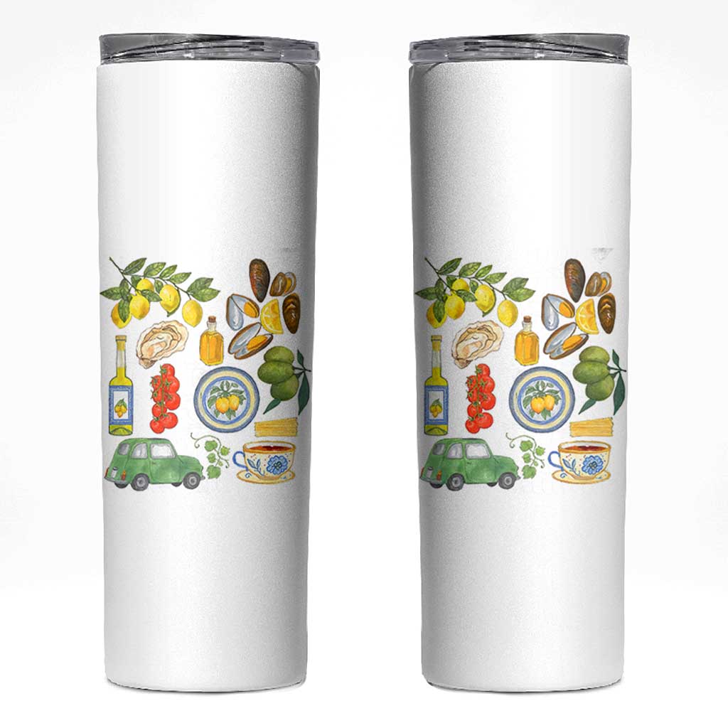 Italian Summer Scrapbook Skinny Tumbler Limoncello Seafood Coastal Italy La Dolce Vita TS02