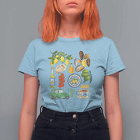 Italian Summer Scrapbook T Shirt For Women Limoncello Seafood Coastal Italy La Dolce Vita TS02