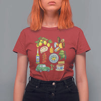 Italian Summer Scrapbook T Shirt For Women Limoncello Seafood Coastal Italy La Dolce Vita TS02