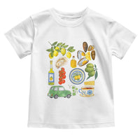Italian Summer Scrapbook Toddler T Shirt Limoncello Seafood Coastal Italy La Dolce Vita TS02