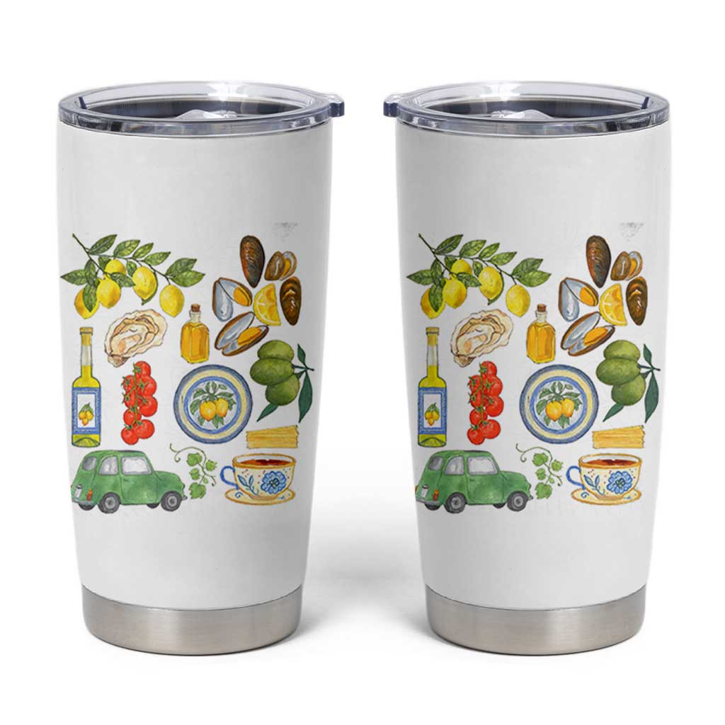 Italian Summer Scrapbook Tumbler Cup Limoncello Seafood Coastal Italy La Dolce Vita TS02
