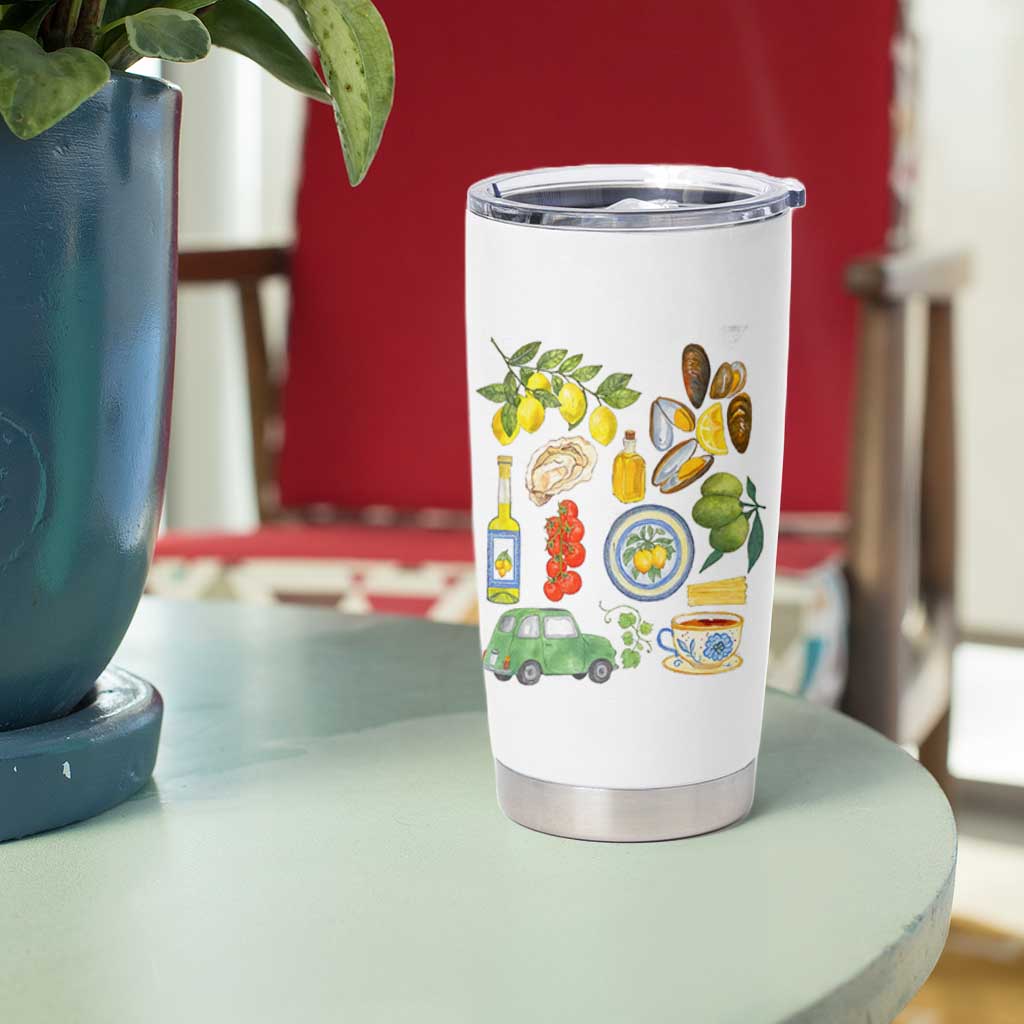 Italian Summer Scrapbook Tumbler Cup Limoncello Seafood Coastal Italy La Dolce Vita TS02