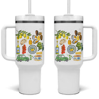 Italian Summer Scrapbook Tumbler With Handle Limoncello Seafood Coastal Italy La Dolce Vita TS02