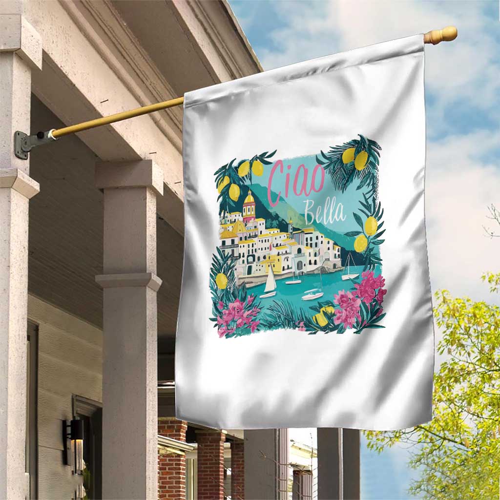 Ciao Bella Italy Amalfi Coast Garden Flag Lemons and Florals Nostalgic Village - Wonder Print Shop
